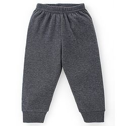 Babyhug Full Length Solid Thermal Pajama - Dark Grey