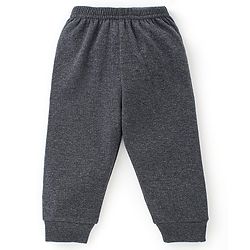 Babyhug Full Length Solid Thermal Pajama - Dark Grey