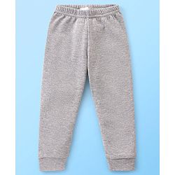 Babyhug Cotton Full Length Thermal Leggings Solid- Light Grey