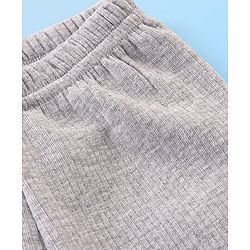 Babyhug Cotton Full Length Thermal Leggings Solid- Light Grey