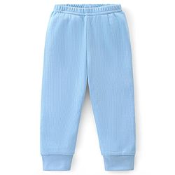 Babyhug Cotton Full Length Thermal Leggings Solid- Blue