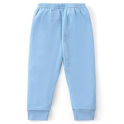 Babyhug Cotton Full Length Thermal Leggings Solid- Blue