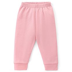 Babyhug Cotton Full Length Thermal Leggings Solid- Pink