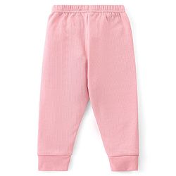 Babyhug Cotton Full Length Thermal Leggings Solid- Pink
