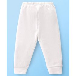 Babyhug Cotton Full Length Thermal Leggings Solid- Off White