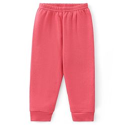 Babyhug Cotton Full Length Thermal Leggings Solid- Pink