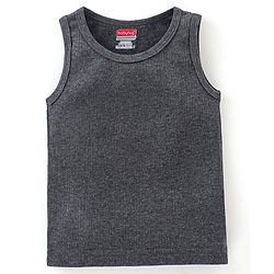 Babyhug Sleeveless Solid Thermal Sando - Dark Grey