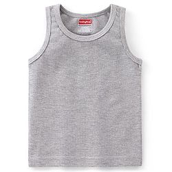 Babyhug Cotton Pull Over Sleeveless Solid Thermal Vest- Light Grey
