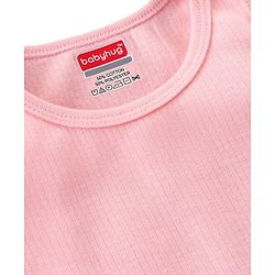 Babyhug Cotton Pull Over Sleeveless Solid Thermal Vest - Pink