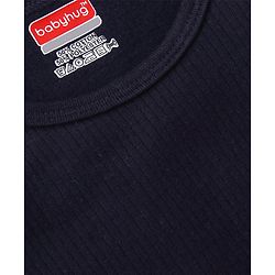 Babyhug Cotton Pullover Sleeveless Solid Thermal Vest - Navy Blue