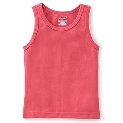 Babyhug Cotton Pullover Sleeveless Solid Thermal Vest - Coral