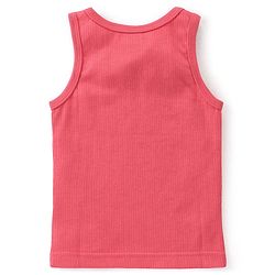 Babyhug Cotton Pullover Sleeveless Solid Thermal Vest - Coral