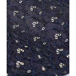 Babyhug Full Sleeves Sequenced Kurta & Pajama Set - Navy Blue