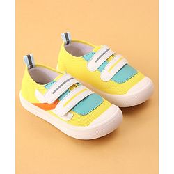 Cute Walk by Babyhug Double Velcro Closure Color Block Print Casual Shoes - Yellow
