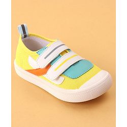 Cute Walk by Babyhug Double Velcro Closure Color Block Print Casual Shoes - Yellow