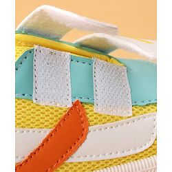 Cute Walk by Babyhug Double Velcro Closure Color Block Print Casual Shoes - Yellow