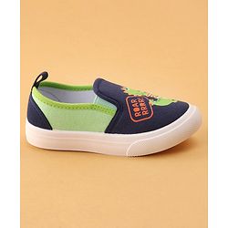 Cute Walk by Babyhug Slip On Casual Shoes Dino Print - Navy Blue & Green