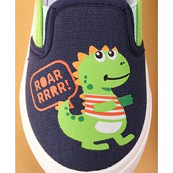 Cute Walk by Babyhug Slip On Casual Shoes Dino Print - Navy Blue & Green