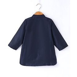 Babyhug Full Sleeves Kurta Payjama Set & Waistcoat With Sequine Detailing - Blue