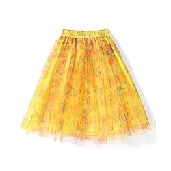 Babyhug Sleeveless Embroidered Choli with Printed Lehenga and Dupatta Set - Yellow