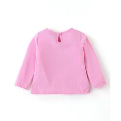 Babyhug 100% Cotton Knit Full Sleeves Top with Graphics - Pink
