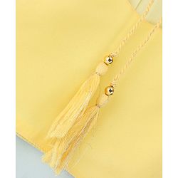 Babyhug Sleeveless Embroidered Net Choli Lehenga and Dupatta - Yellow