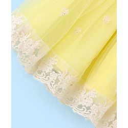 Babyhug Sleeveless Embroidered Net Choli Lehenga and Dupatta - Yellow