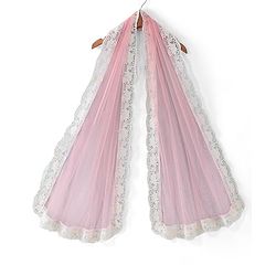 Babyhug Short Flutter Sleeves Embroidered Net Choli Lehenga And Dupatta Set - Pink
