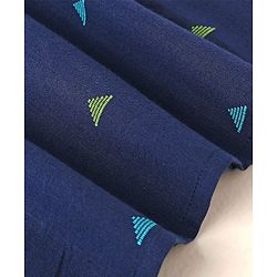 Babyhug Cotton Handloom Full Sleeves Dobby Kurta & Pajama Set Triangles Detailing - Navy Blue
