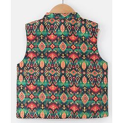 Babyhug Full Sleeves Embroidered Kurta Pyjama Set with Printed Jacket - Maroon