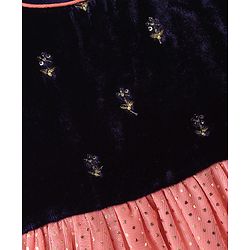 Babyhug Woven Foil Printed Sleeveless Ethnic Dress - Peach