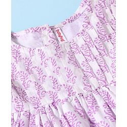 Babyhug 100% Cotton Woven Short Sleeve Ethnic Dress with Floral Print - White