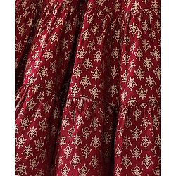 Babyhug 100% Cotton Woven Sleeveless Floral Printed Ethnic Dress -Maroon