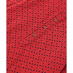 Babyhug Three Full Schiffly Embroidered Kurta With Pyjama Set-Red