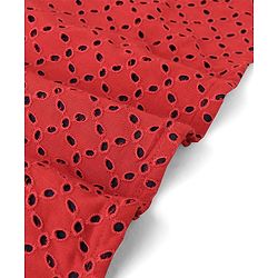 Babyhug Three Full Schiffly Embroidered Kurta With Pyjama Set-Red
