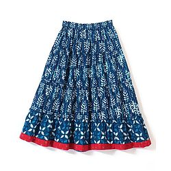 Babyhug Cotton Sleeveless Printed Choli with Lehenga  and Dupatta Set - Indigo