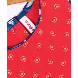 Babyhug Cotton Sleeveless Printed Choli with Lehenga  and Dupatta Set - Indigo