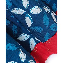 Babyhug Cotton Sleeveless Printed Choli with Lehenga  and Dupatta Set - Indigo