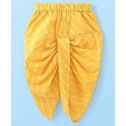 Babyhug Cotton Woven Kurta with Dhoti Set Sea Life Print - White & Yellow