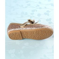 Cute Walk by Babyhug Velcro Closure Bellies with Bow - Golden