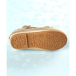 Cute Walk By Babyhug Bellies With Velcro Closure Floral Applique - Golden