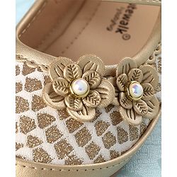Cute Walk By Babyhug Bellies With Velcro Closure Floral Applique - Golden