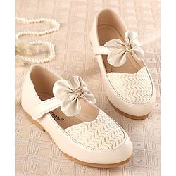 Cute Walk by Babyhug Slip On Bellies with Bow Applique - Beige