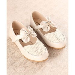 Cute Walk by Babyhug Slip On Bellies with Bow Applique - Beige