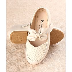 Cute Walk by Babyhug Slip On Bellies with Bow Applique - Beige