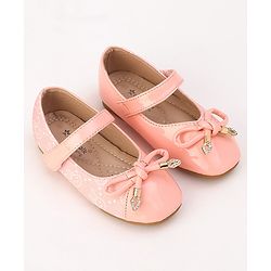 Cute Walk by Babyhug Velcro Closure Bellies with Bow - Red