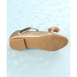 Cute Walk by Babyhug Front Strap Closure Bellies with Bow Applique - Golden