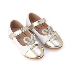 Cute Walk by Babyhug Slip On Bellies with Velcro Closure - Gold