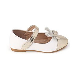 Cute Walk by Babyhug Slip On Bellies with Velcro Closure - Gold