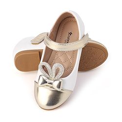 Cute Walk by Babyhug Slip On Bellies with Velcro Closure - Gold